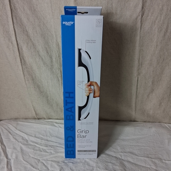 Equate Other - Equate White and Black Grip Bar for Bath and Shower- You Will Get Both